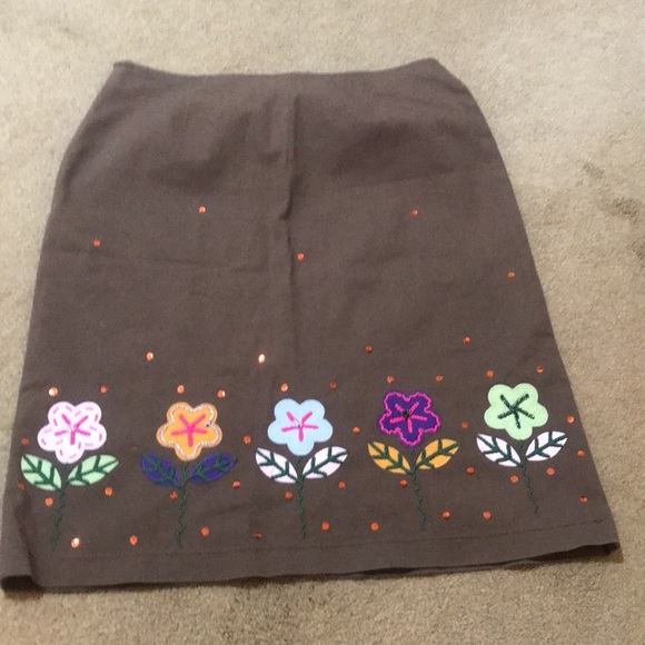 🌸NEW🌸 Moschino Cheap and Chic Vintage Rare Flower Sequin Skirt - Picture 8 of 16